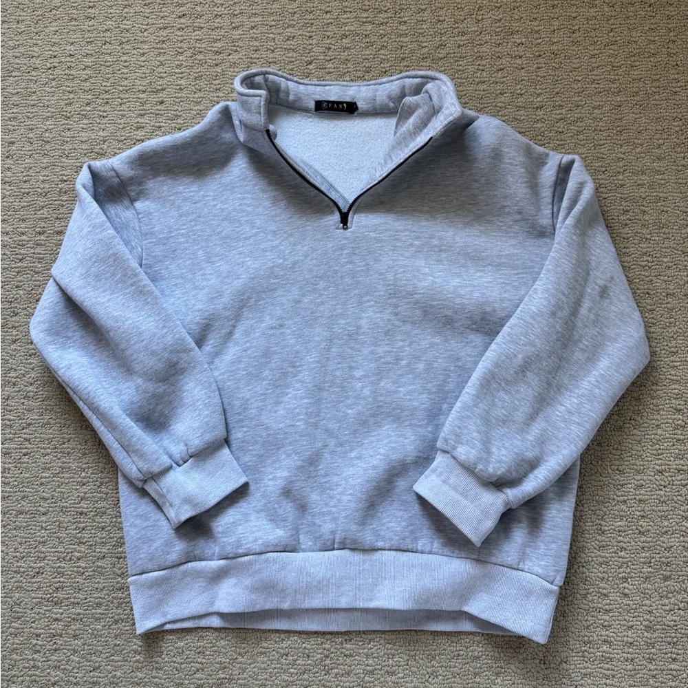 Gray Half-Zip Men's Sweater
